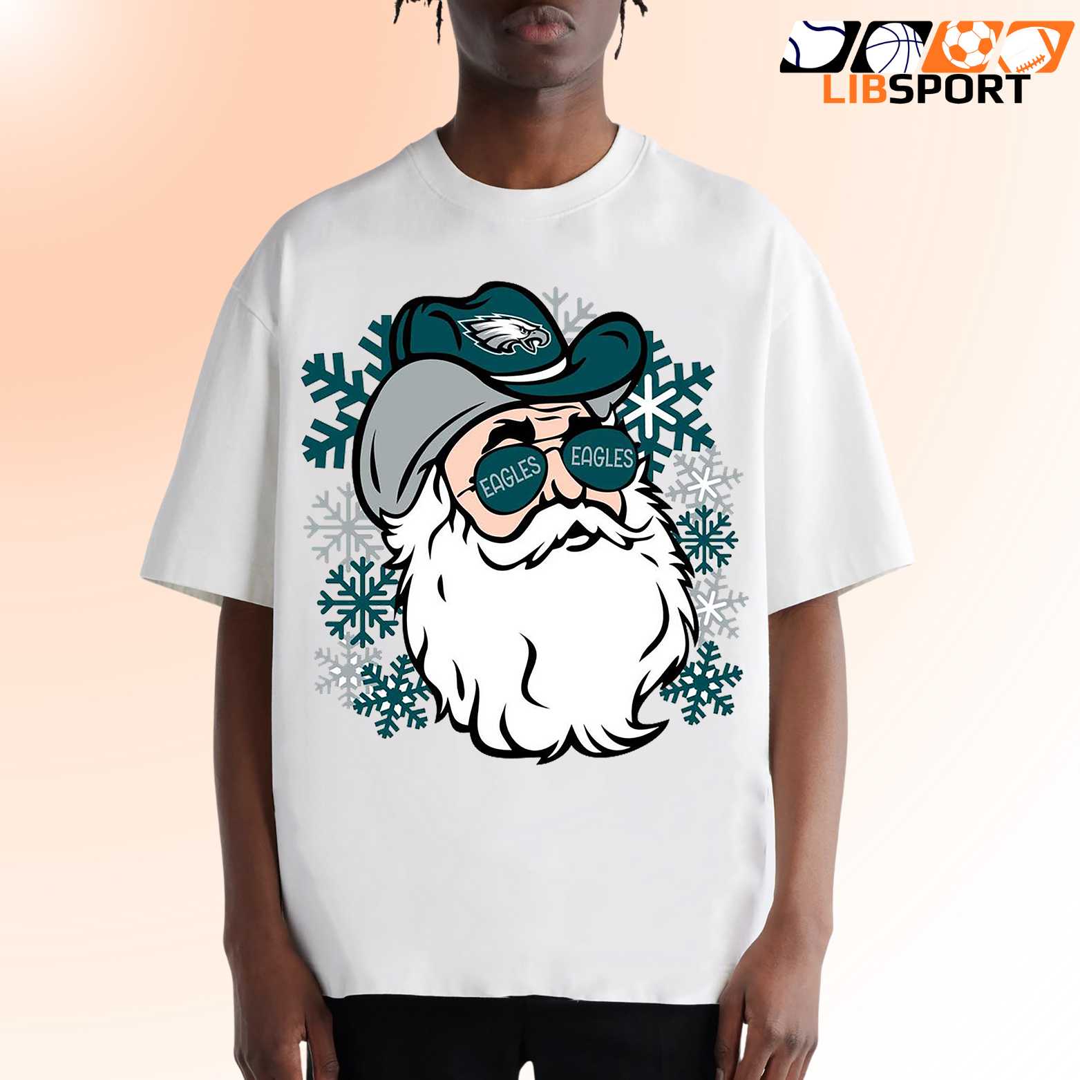 Philadelphia Eagles Santa Graphic Tee, Nfl Christmas Football Shirt, Unisex T-Shirt